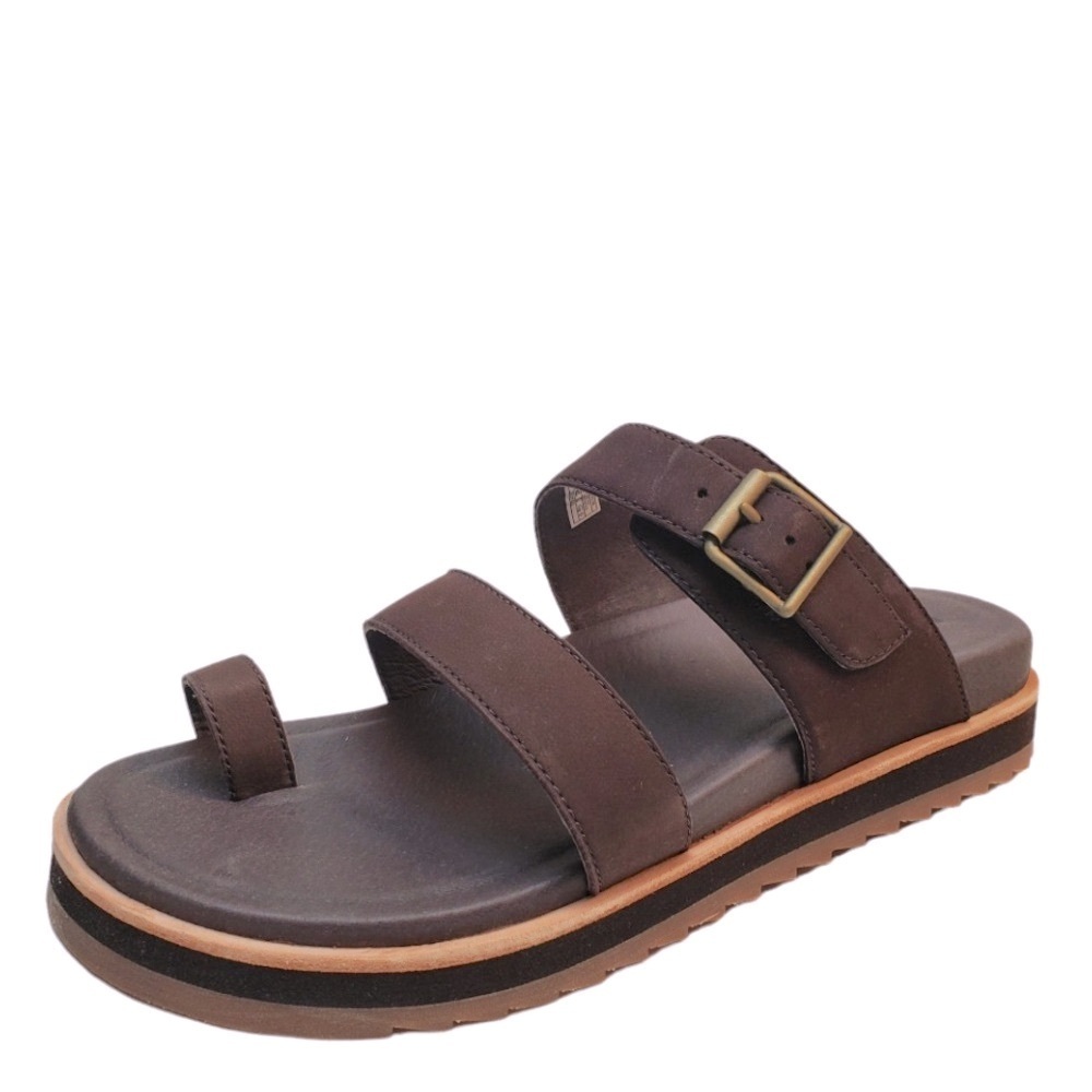 NEW Merrell Women's Juno Leather Buckle Slide Sandal in Espresso. US 7/EUR 37. - Picture 2 of 5